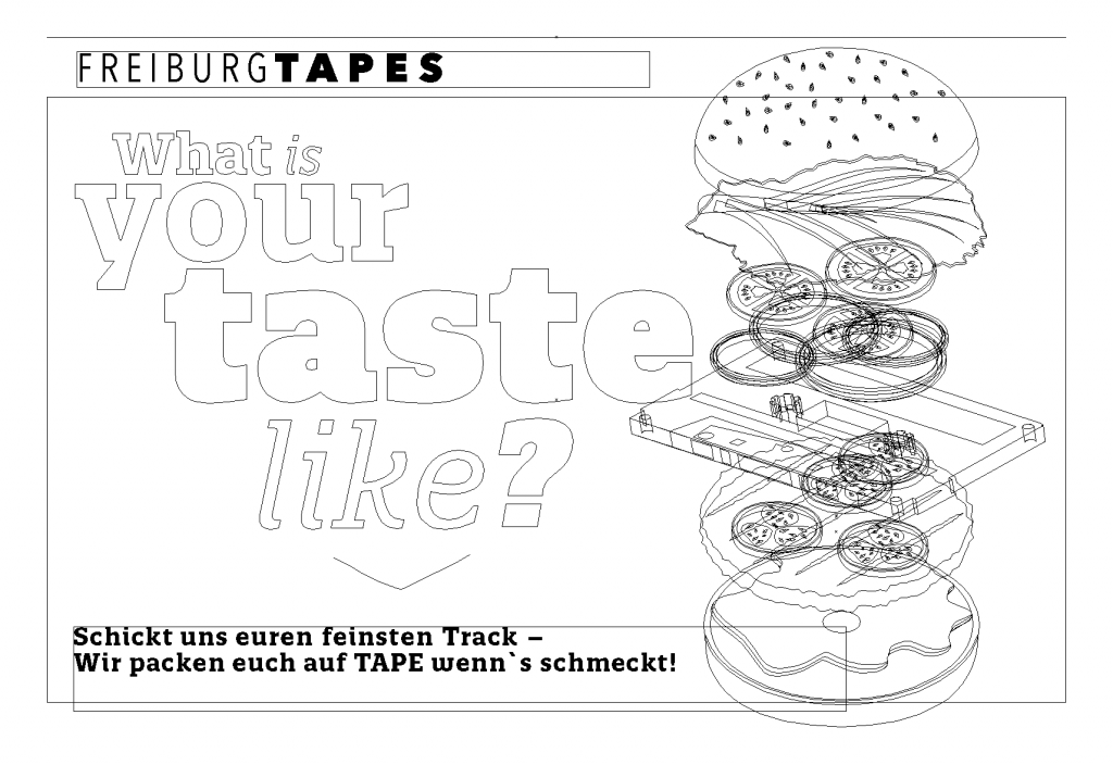 Illustration für Werbung, Poster, Flyer Webseite und Broschüren von einem Burger in Freiburg vom Grafikdesigner