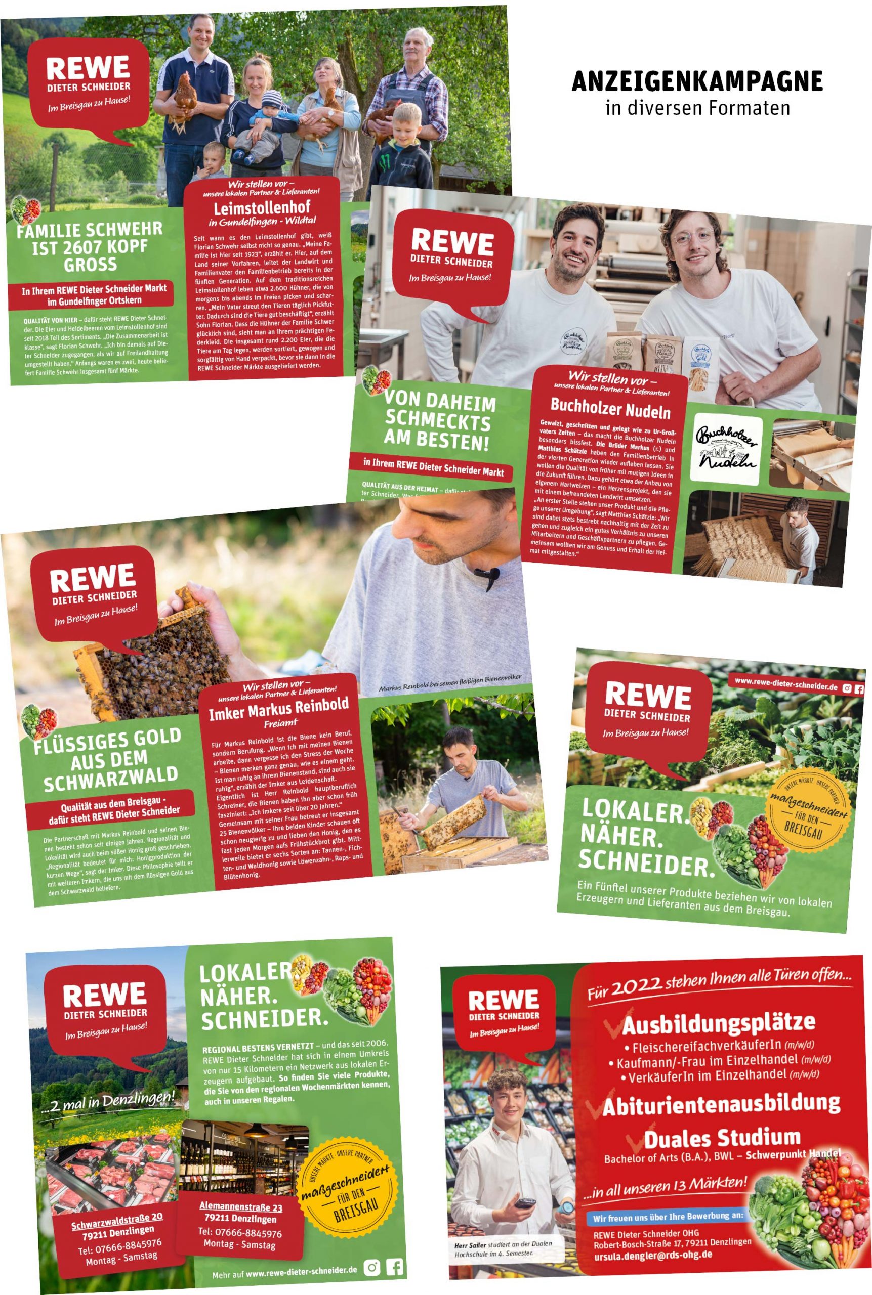 Anzeigen für Werbung und Image in verschiedenen Formaten für Zeitung Magazine Mitteilungsblatt