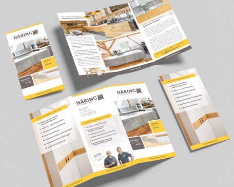 Ein Flyer für Werbung von einem Handwerksbetrieb gestaltet von einer Grafikagentur bzw. Werbeagentur in der nähe von Lahr bei Ettenheim in Kenzingen bei Emmendingen und Freiburg STUDIO MÜLLER