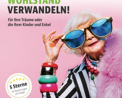 Werbeplakat mit schriller Oma mit großer Brille für Werbekampagne im Ortenaukreis und Emmendingen vom STUDIO MÜLLER Agentur für Werbung und Grafikdesign